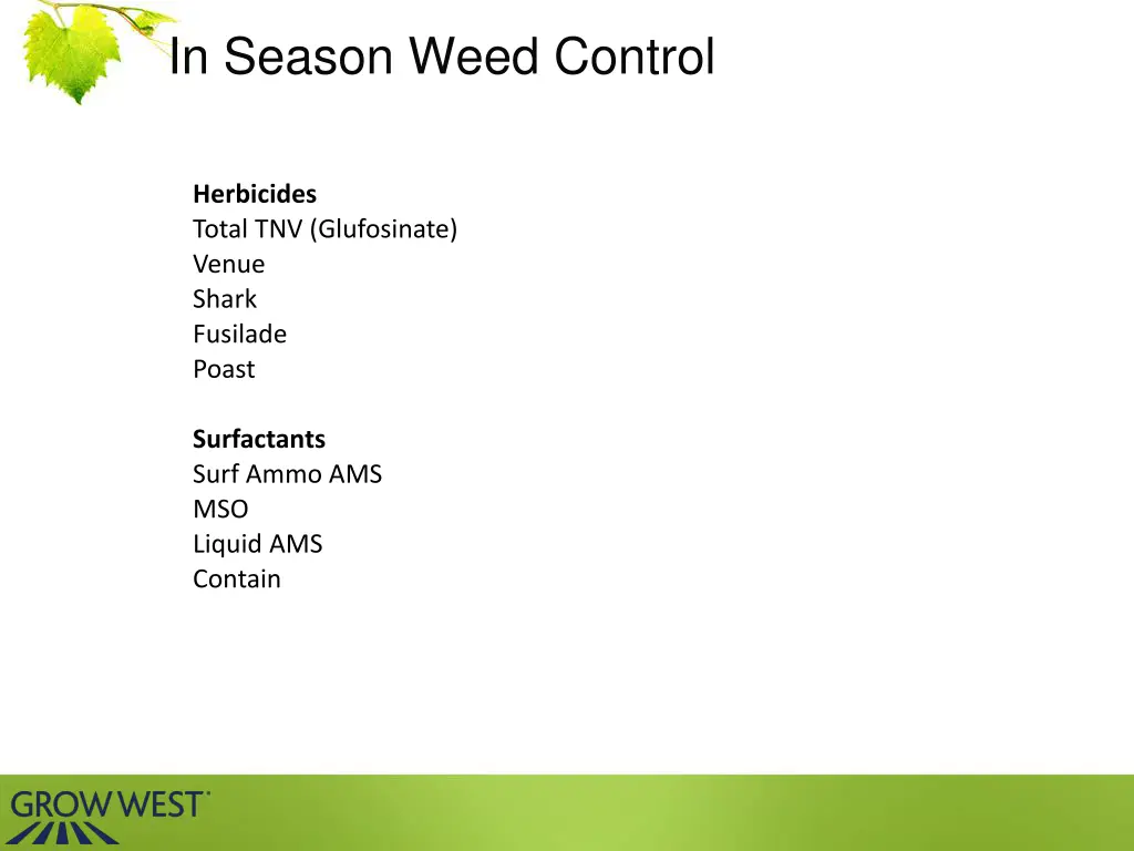 in season weed control