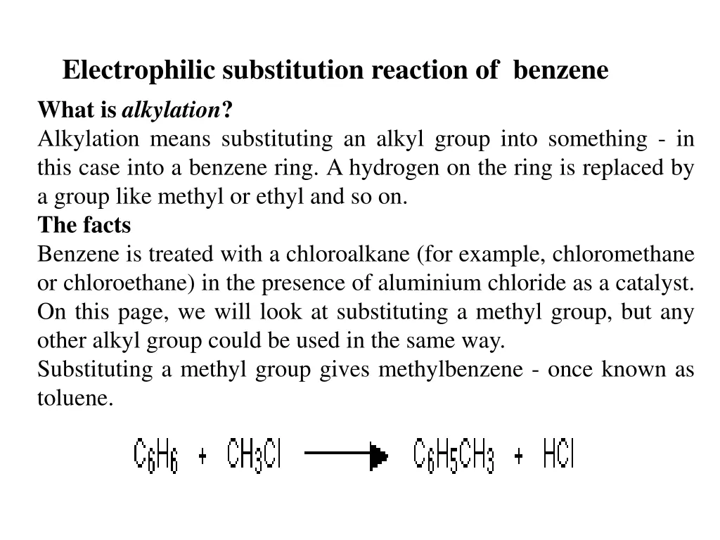 electrophilic substitution reaction of benzene