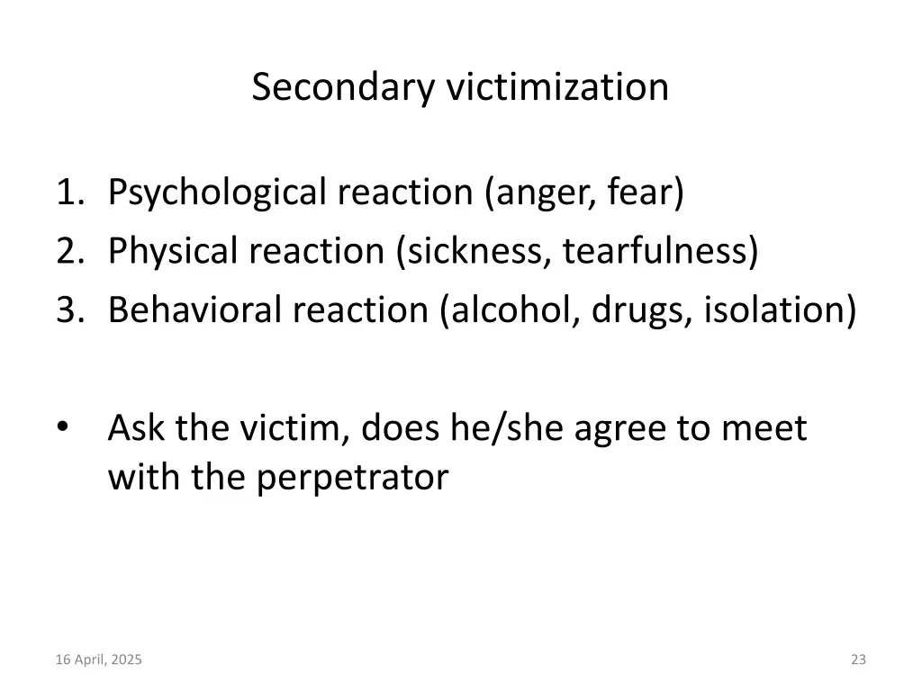 secondary victimization