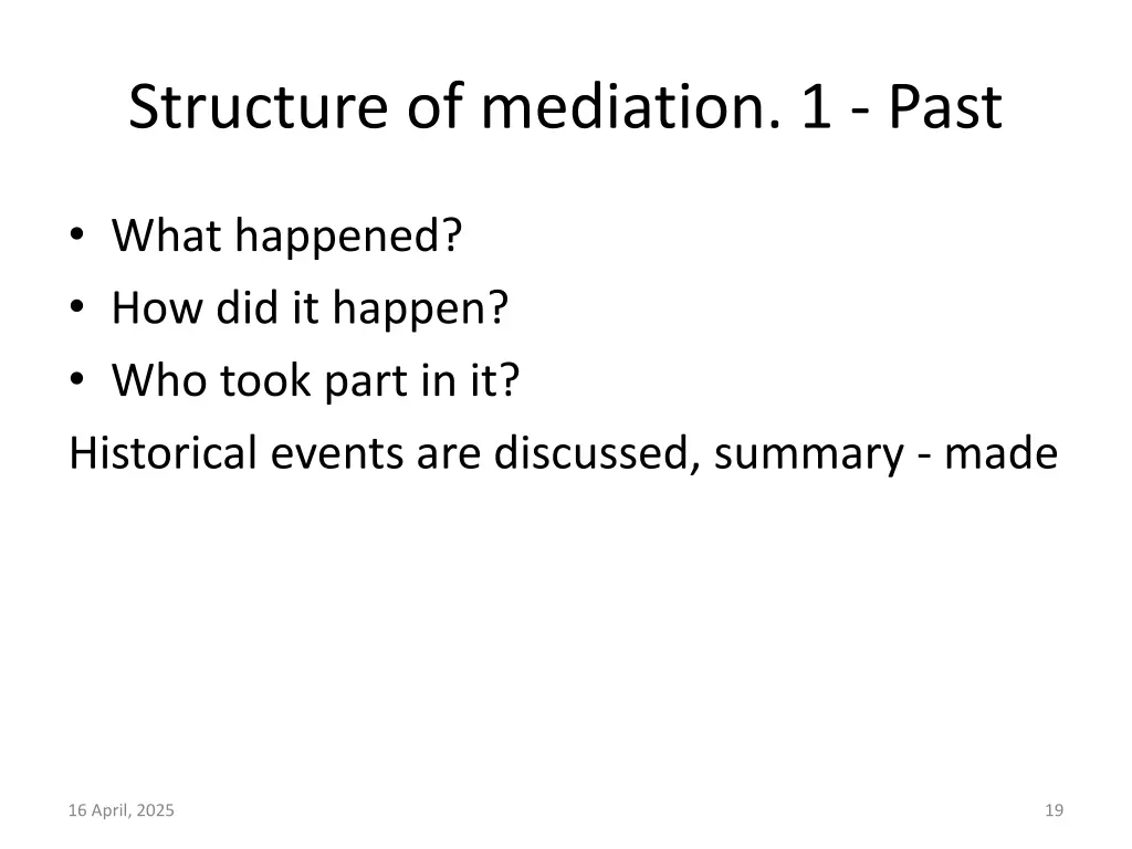 structure of mediation 1 past