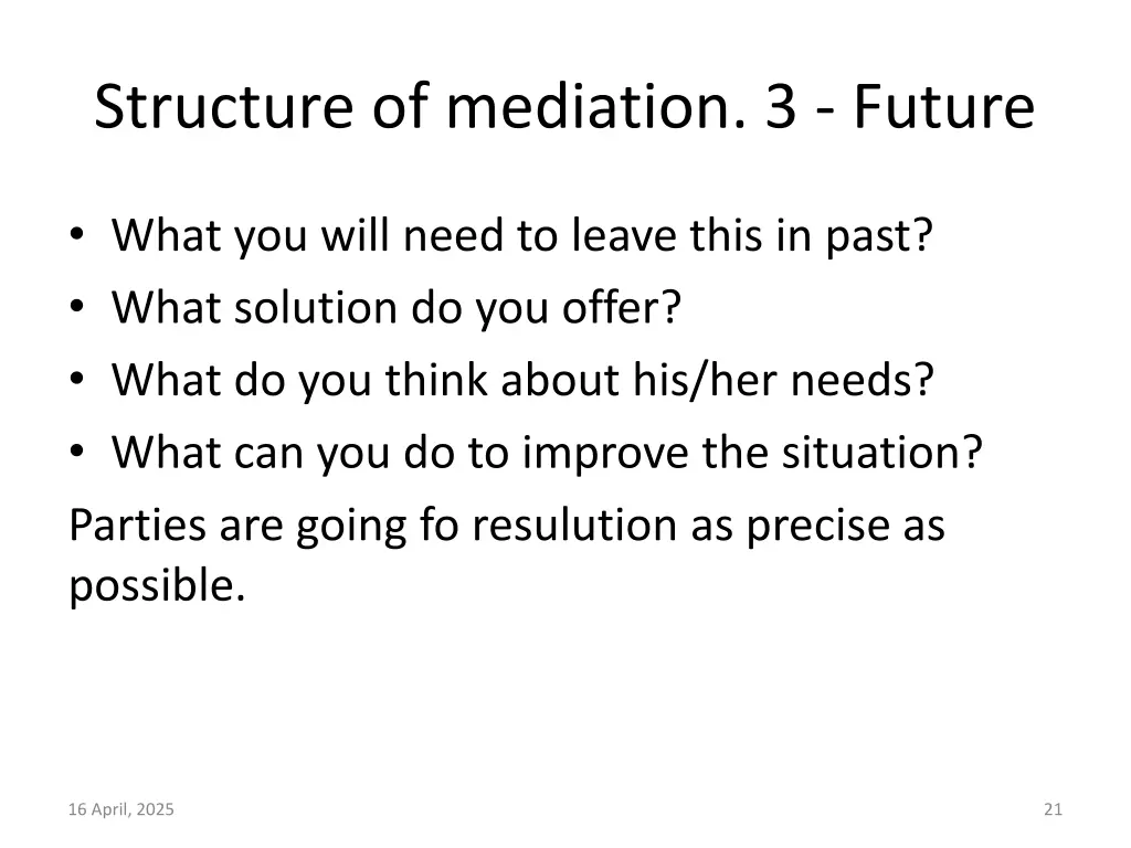 structure of mediation 3 future
