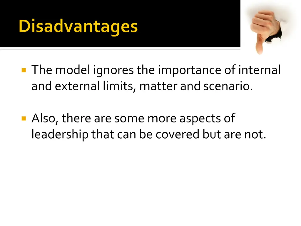 the model ignores the importance of internal