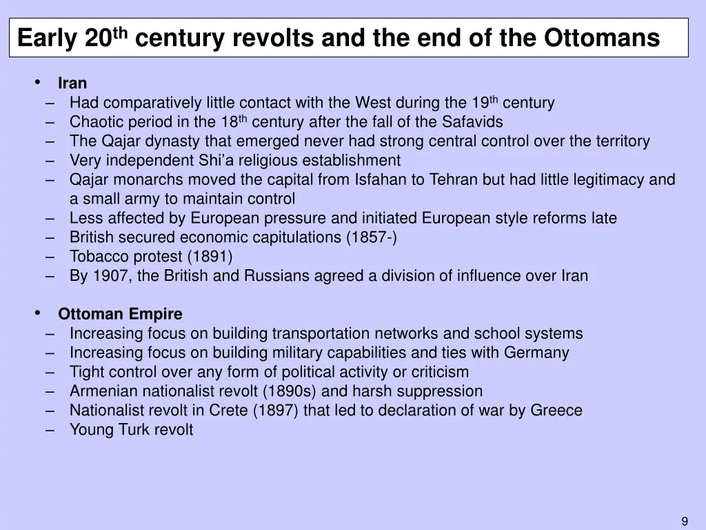 early 20 th century revolts