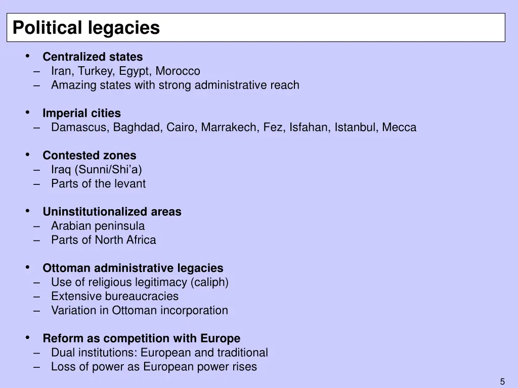 political legacies