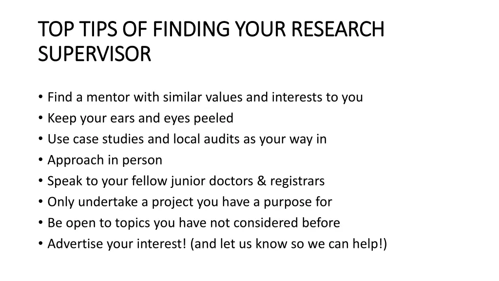 top tips of finding your research top tips
