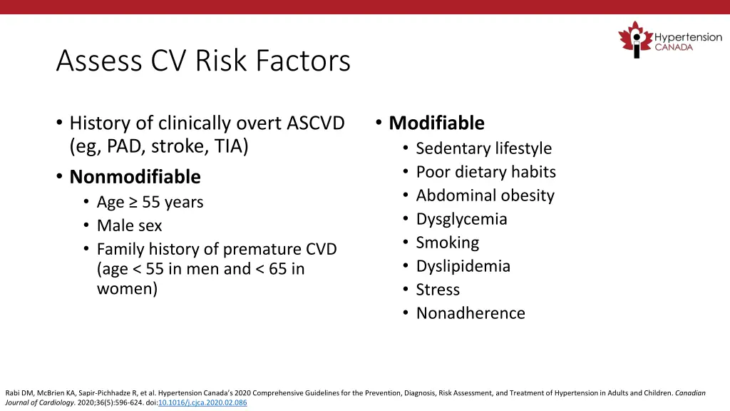 assess cv risk factors