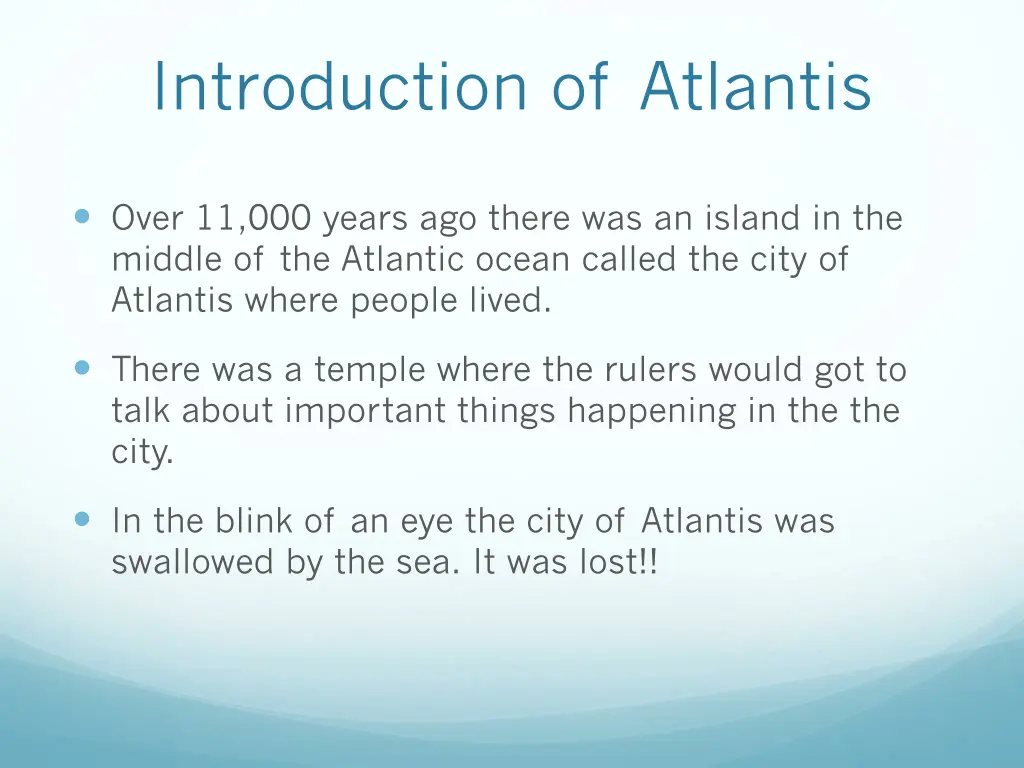 introduction of atlantis