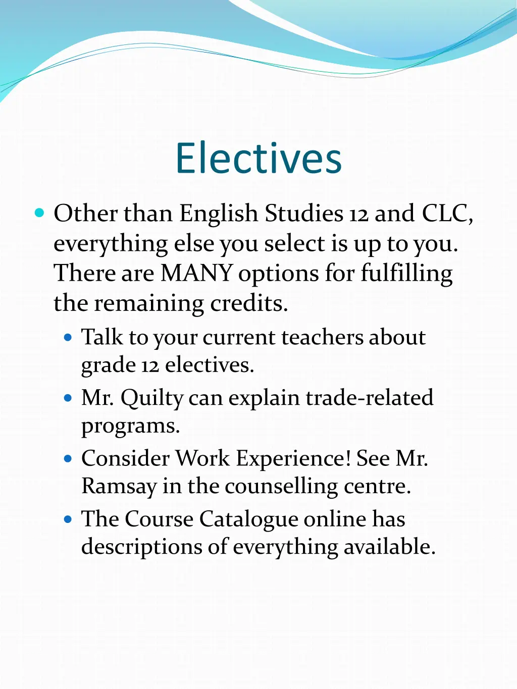electives