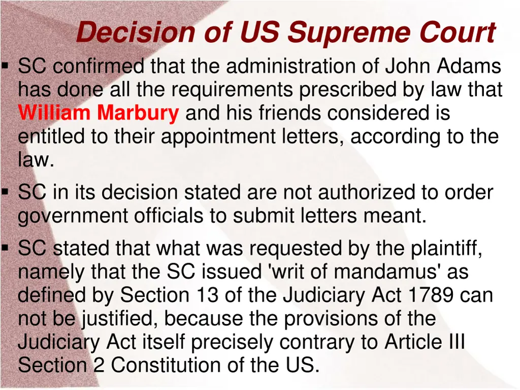 decision of us supreme court sc confirmed that