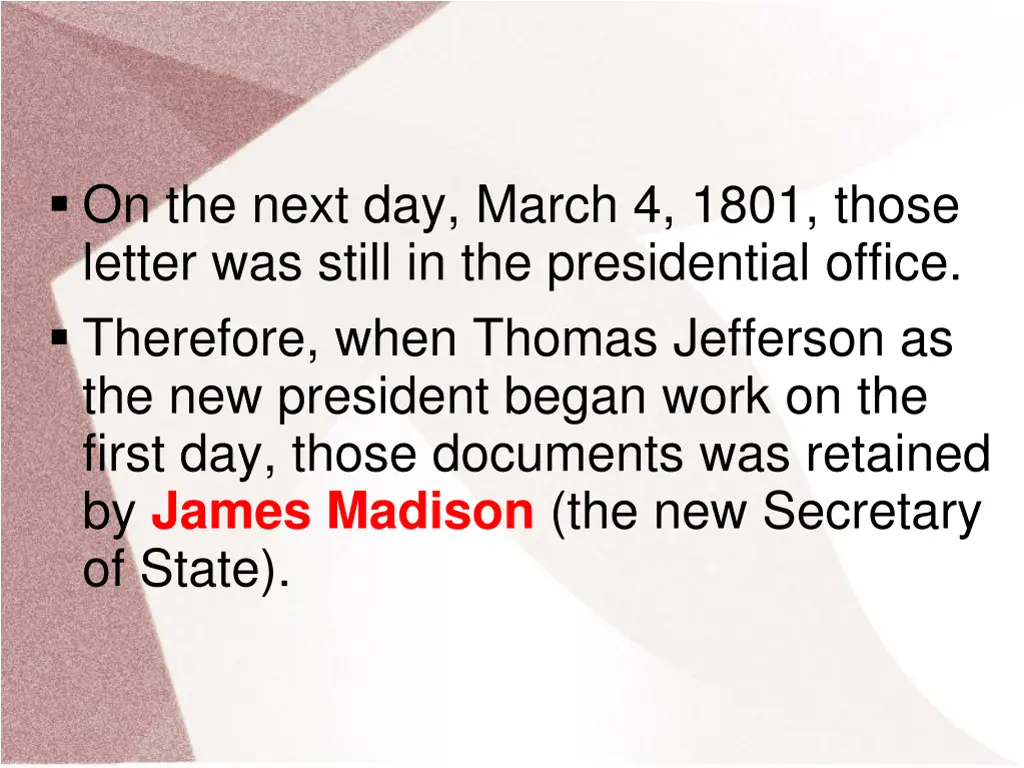 on the next day march 4 1801 those letter