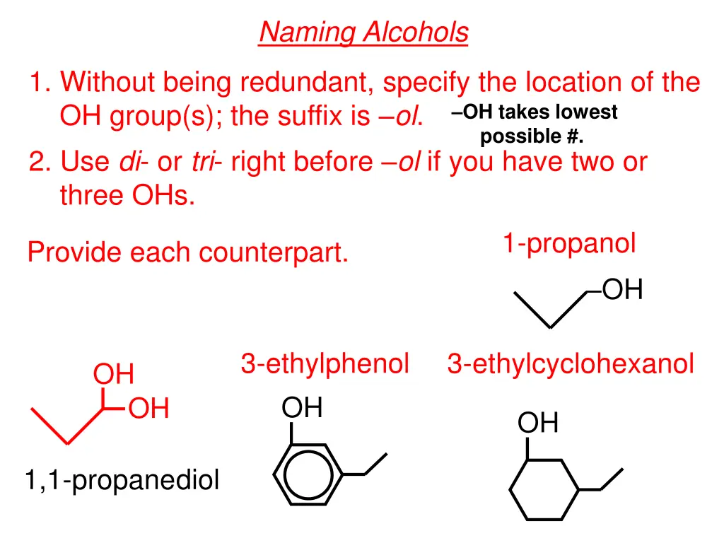 naming alcohols
