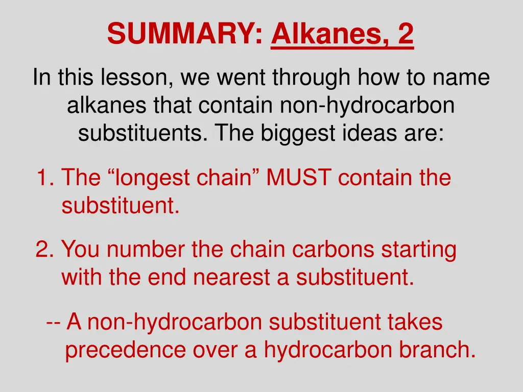 summary alkanes 2
