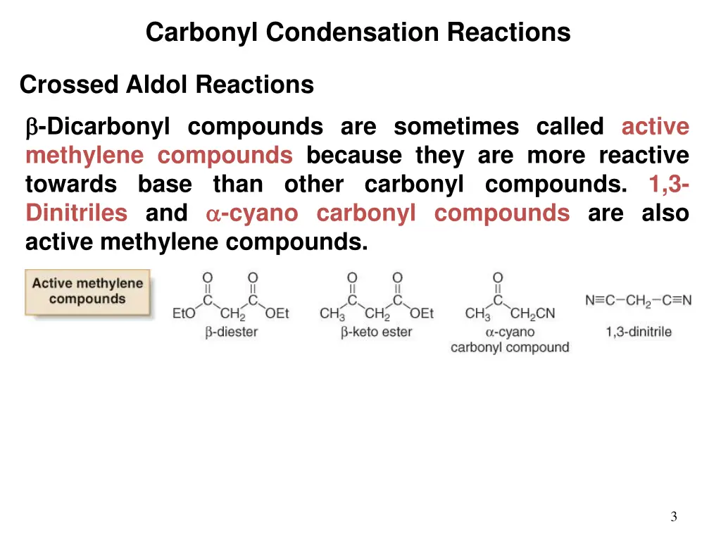 carbonyl condensation reactions