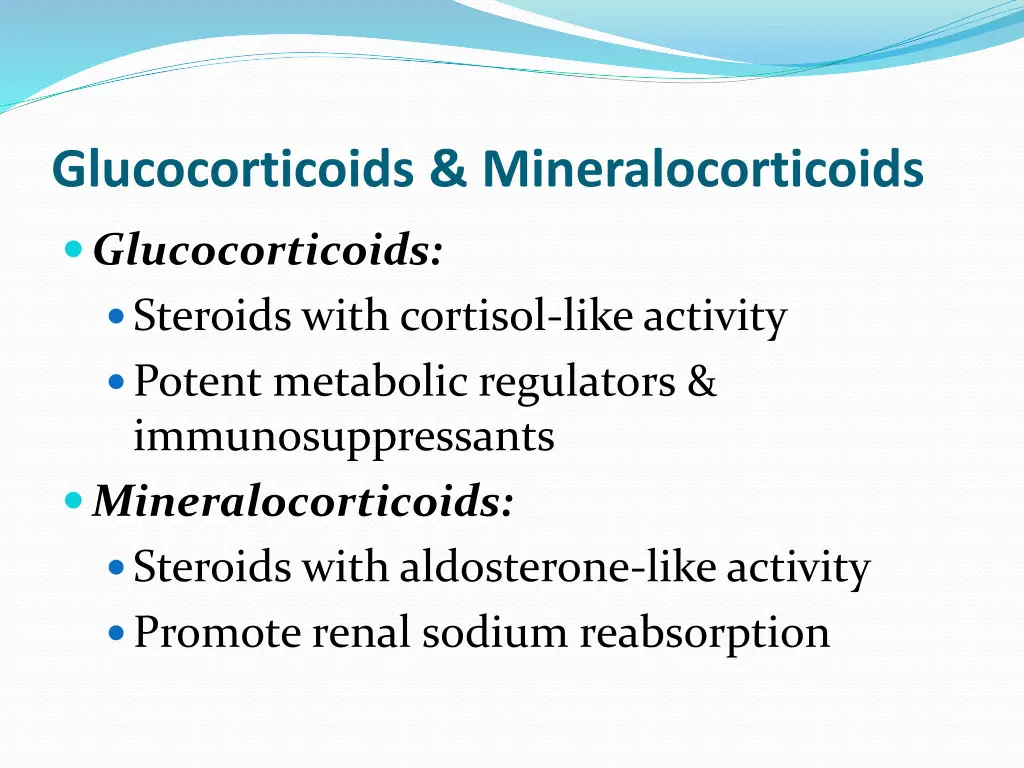 glucocorticoids mineralocorticoids
