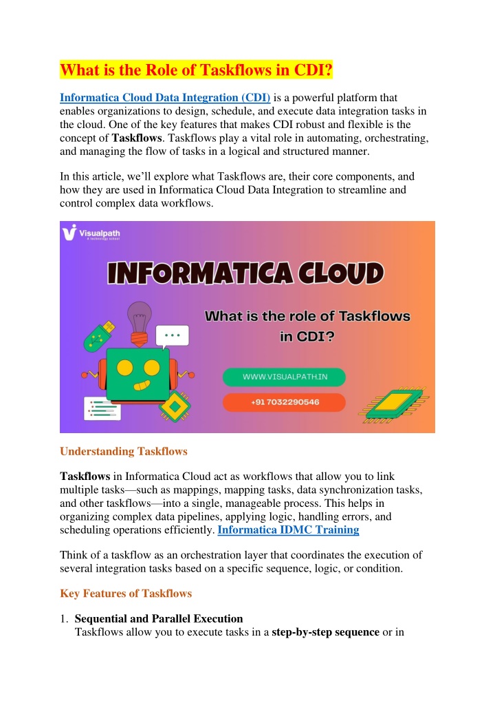 what is the role of taskflows in cdi