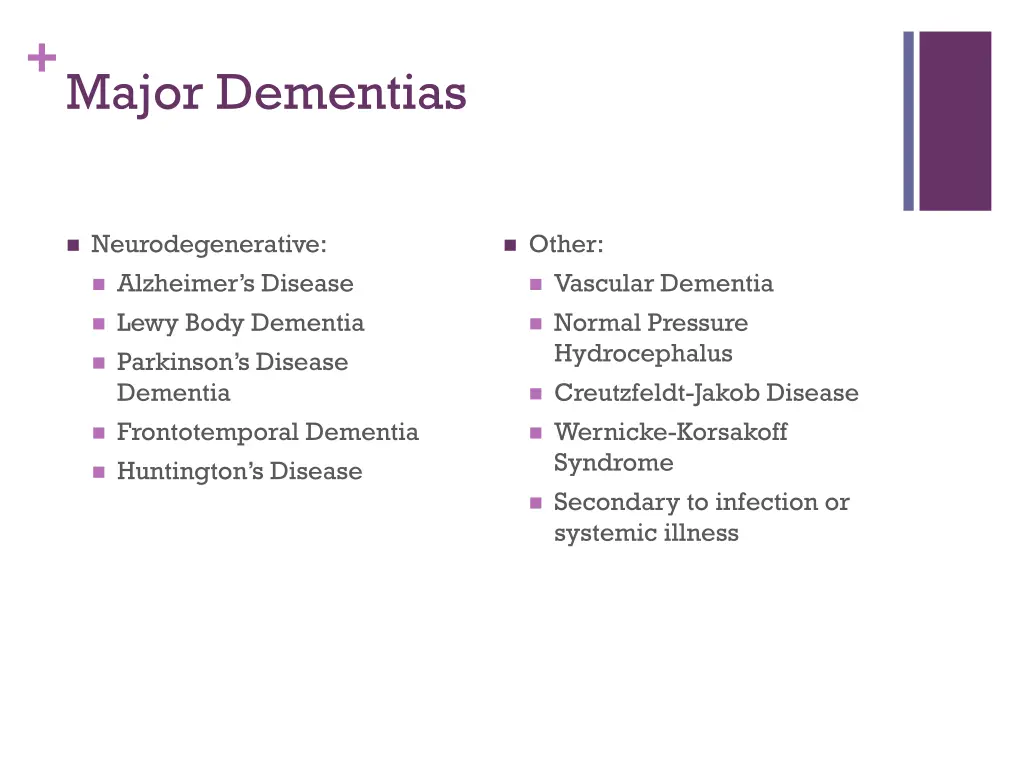 major dementias