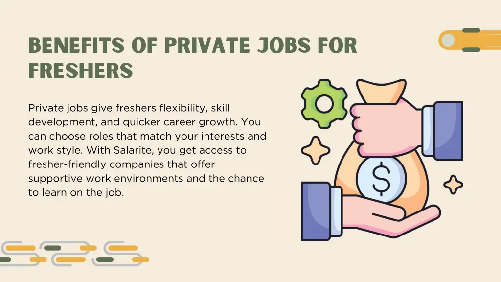 benefits of private jobs for freshers