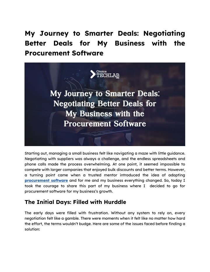 my journey to smarter deals negotiating better