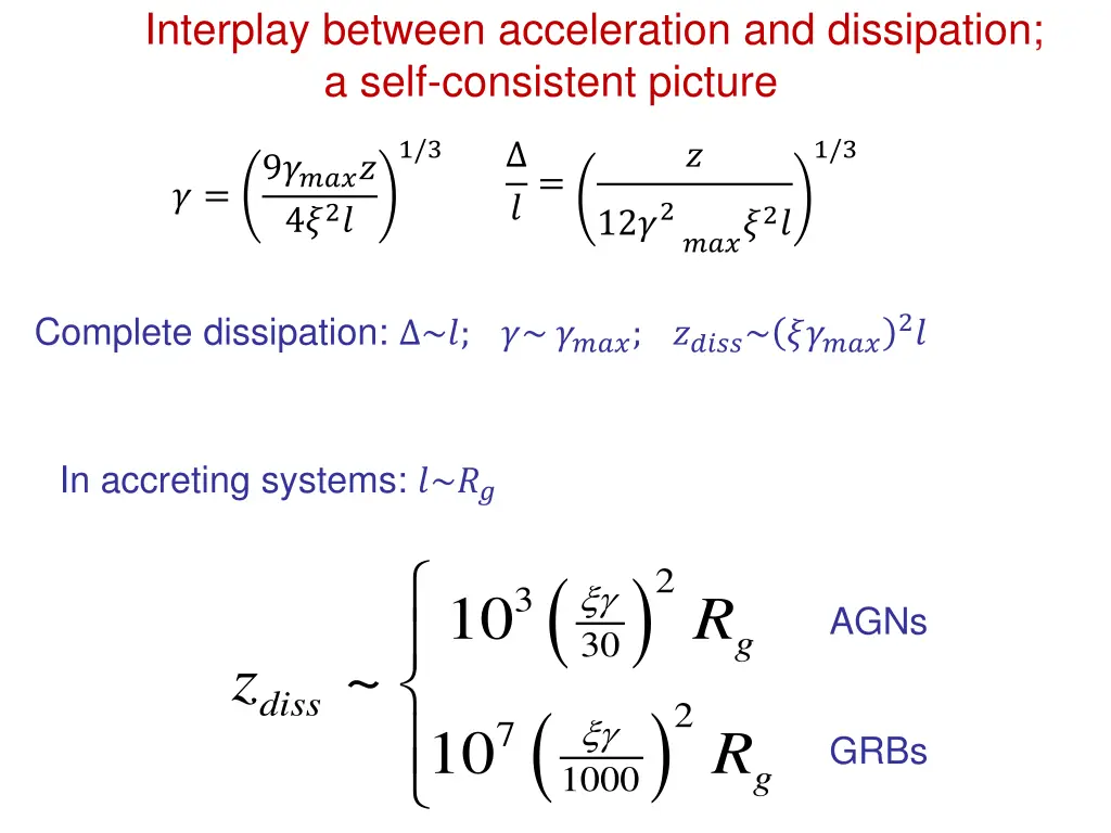 interplay between acceleration and dissipation