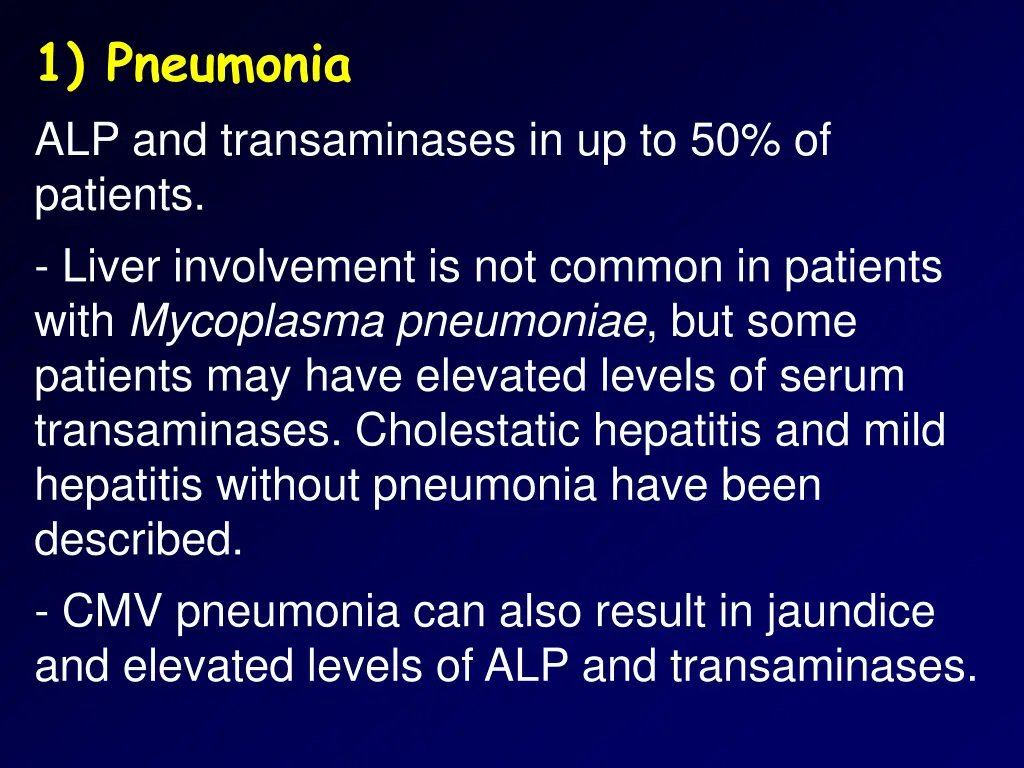 1 pneumonia alp and transaminases