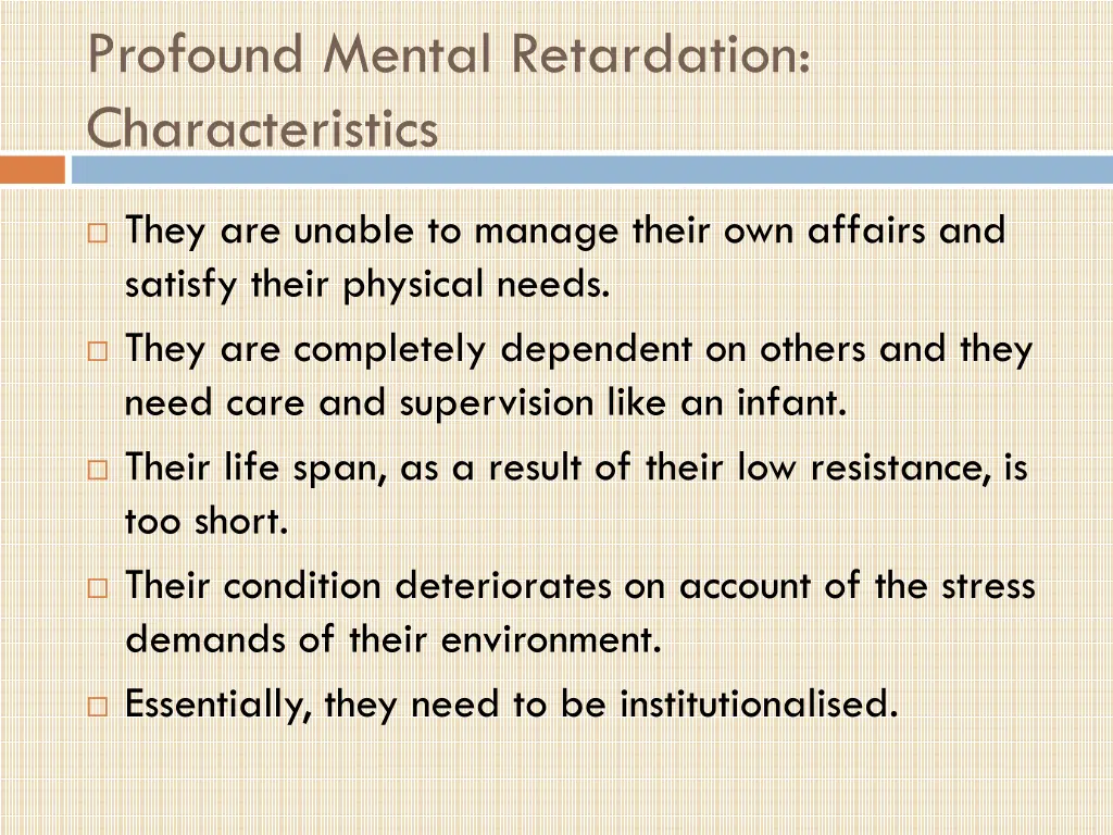 profound mental retardation characteristics 1