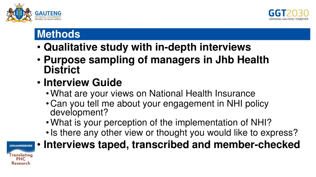 methods qualitative study with in depth
