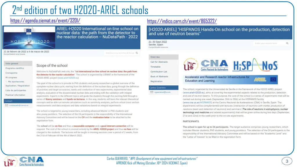 2 nd edition of two h2020 ariel schools https