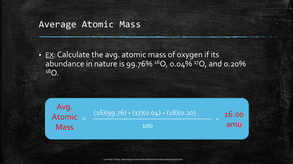 average atomic mass 1
