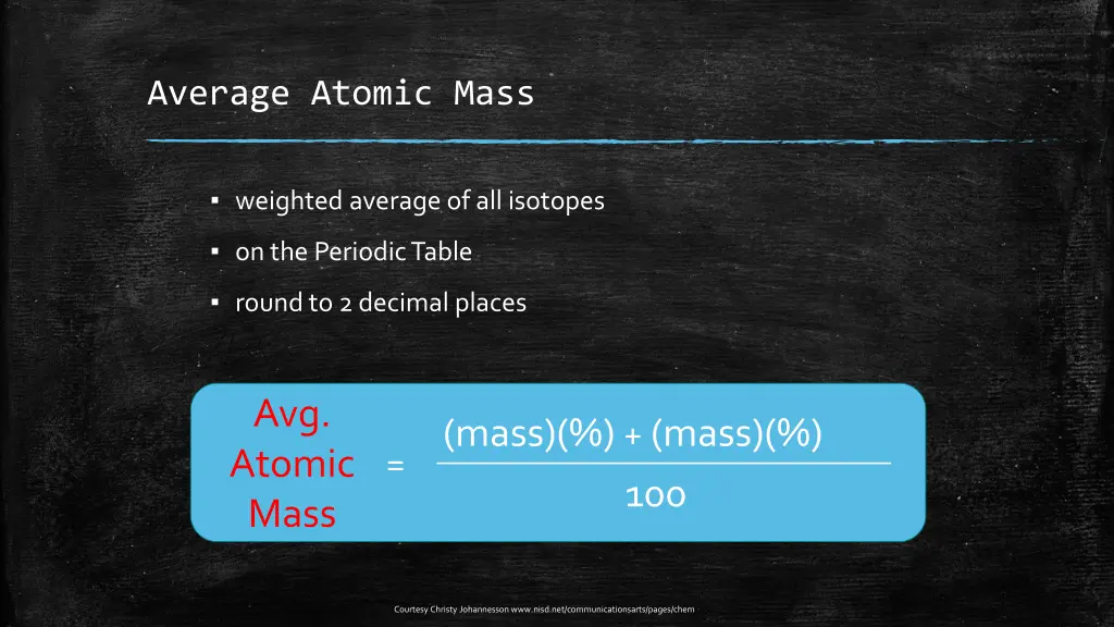 average atomic mass