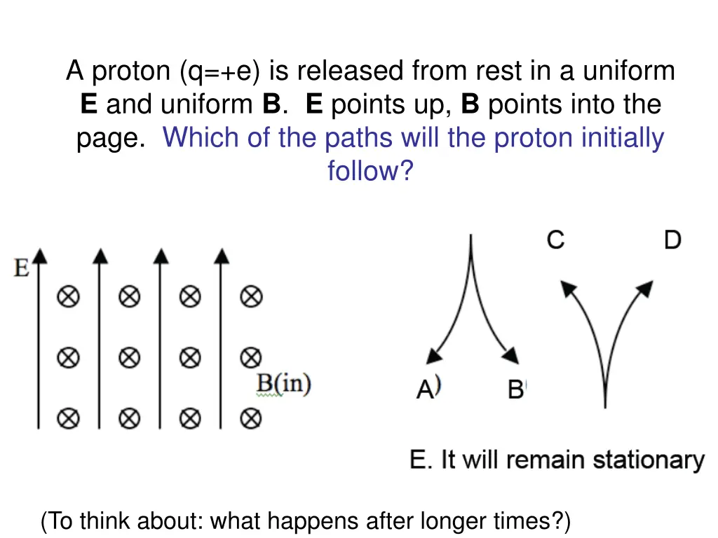 a proton q e is released from rest in a uniform