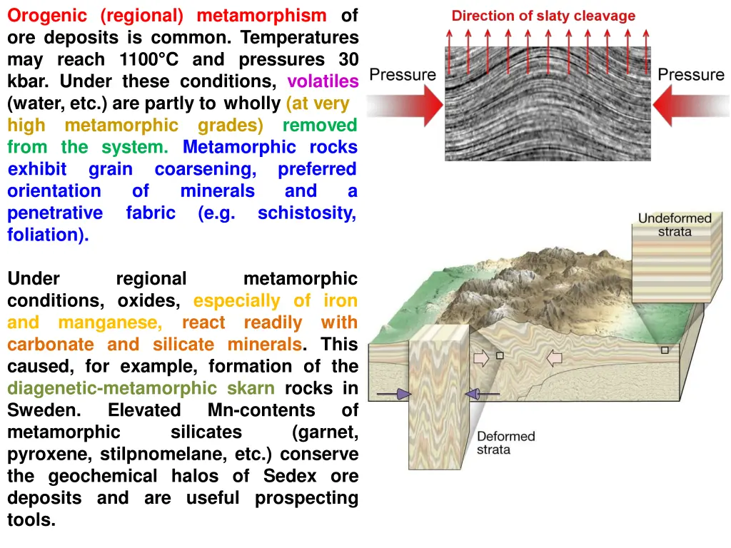 orogenic regional metamorphism of ore deposits