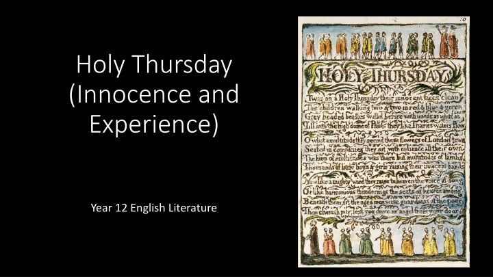 holy thursday innocence and experience