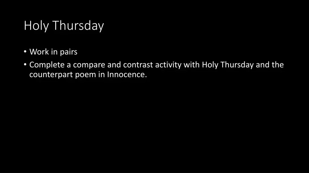 holy thursday