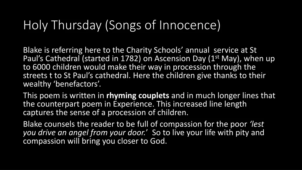 holy thursday songs of innocence