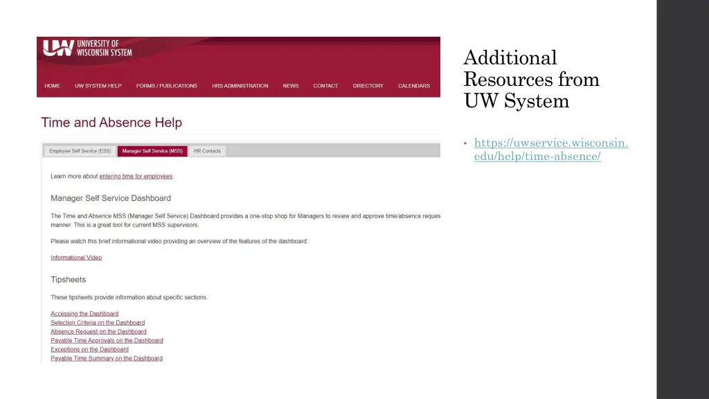 additional resources from uw system