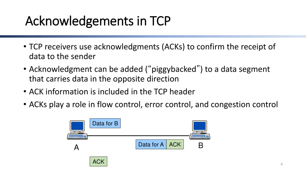 acknowledgements in tcp acknowledgements in tcp