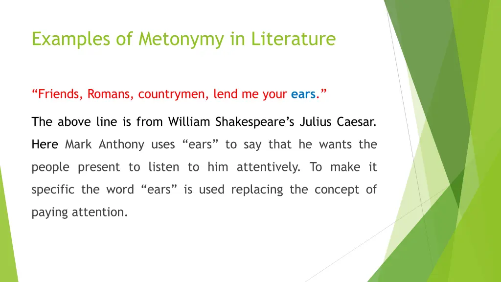 examples of metonymy in literature