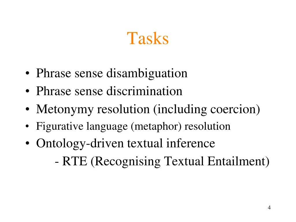tasks