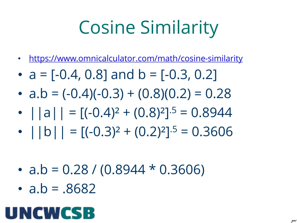 cosine similarity