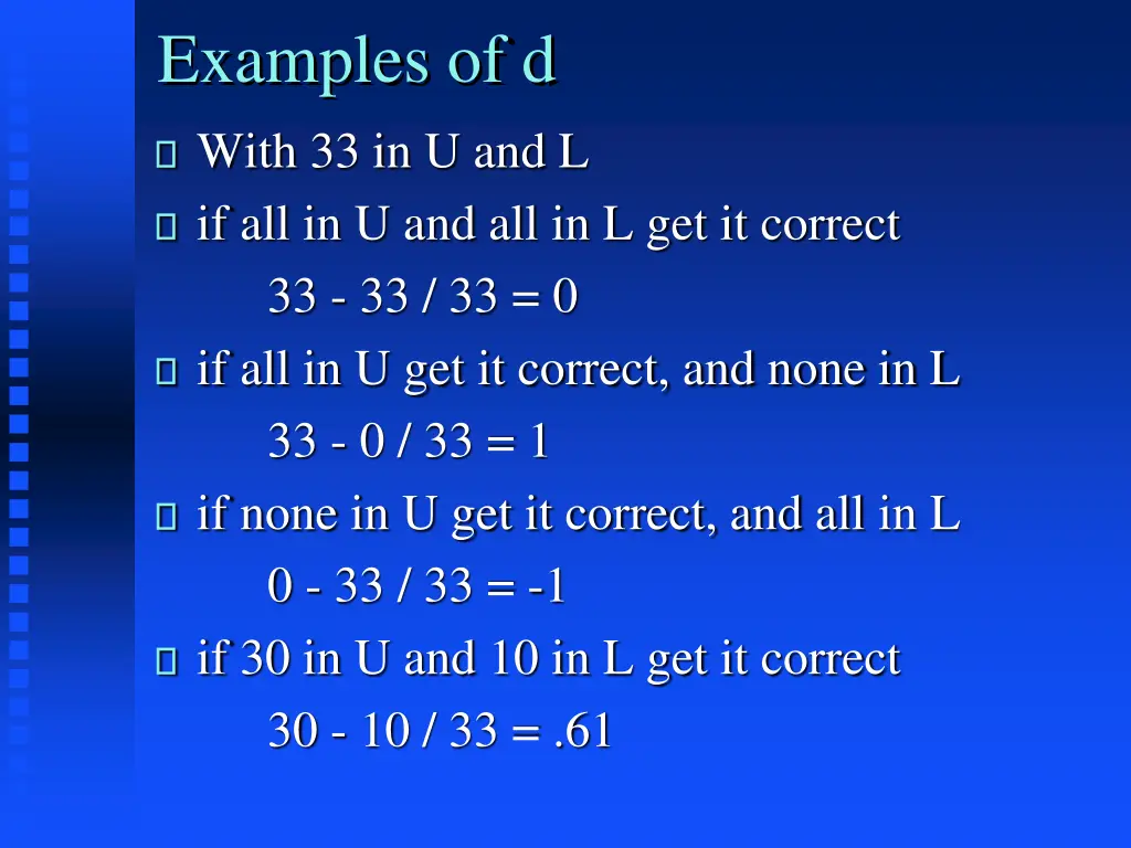 examples of d with