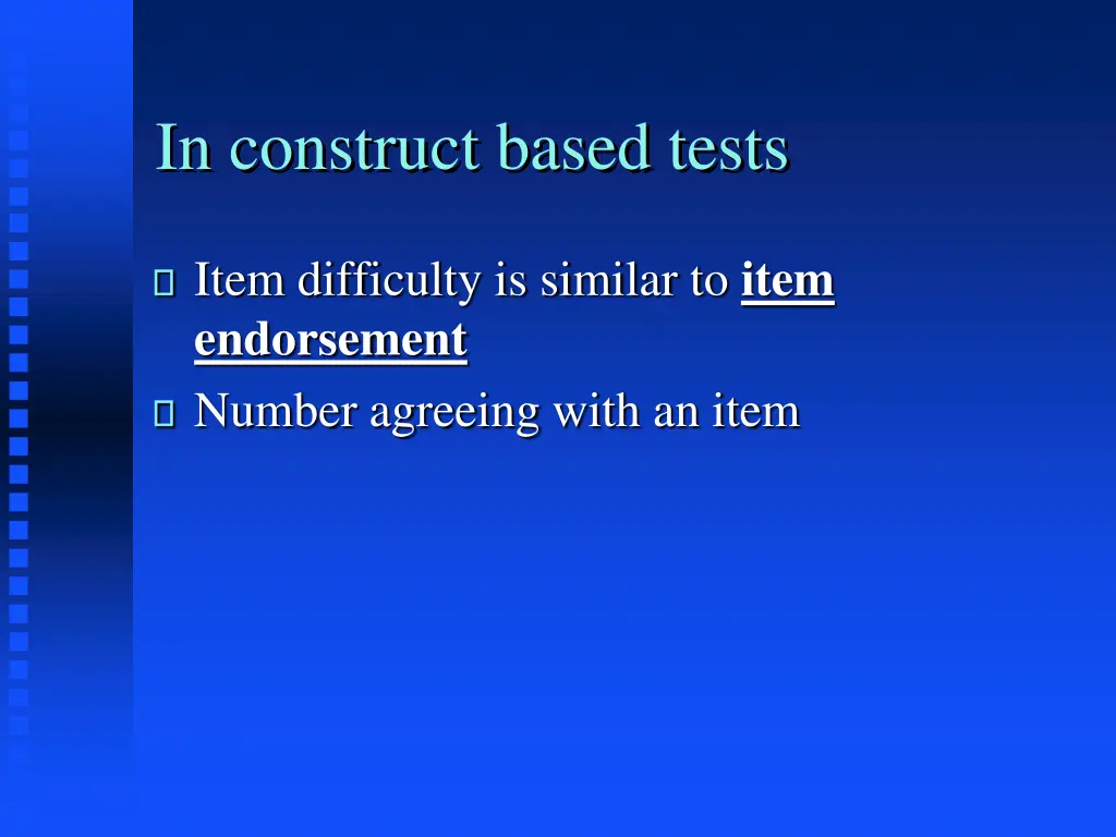in construct based tests