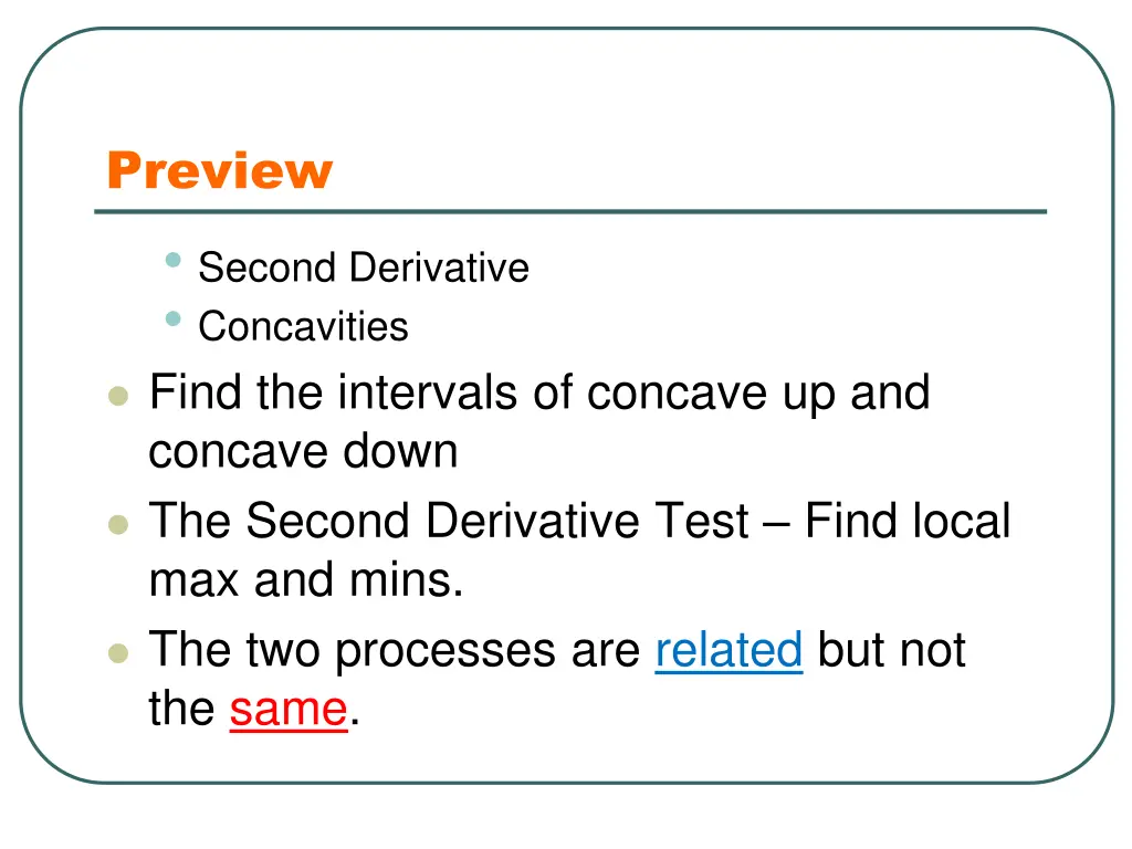 preview second derivative concavities find