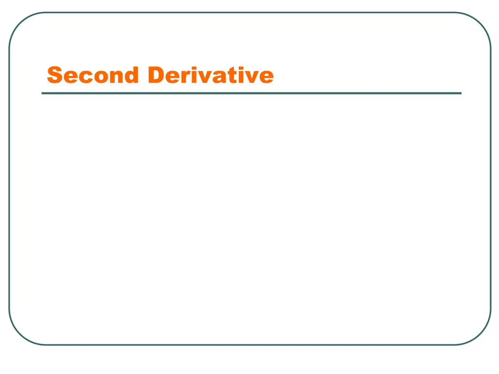 second derivative