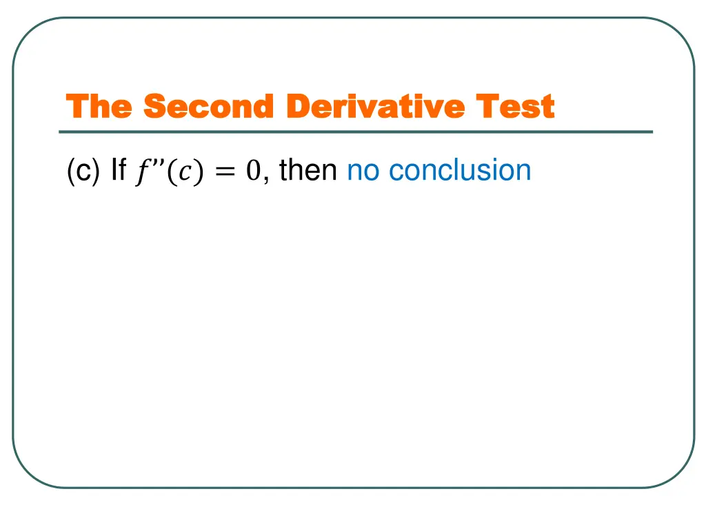the second derivative test the second derivative 1
