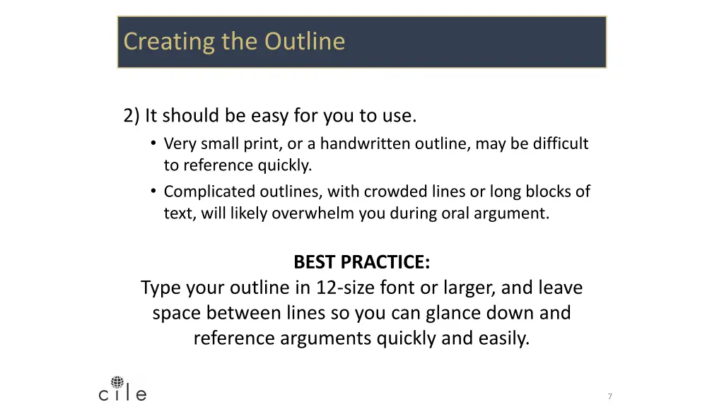 creating the outline 3