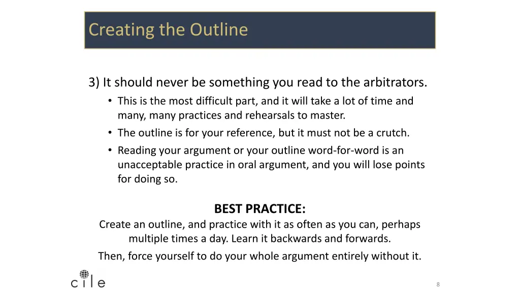 creating the outline 4