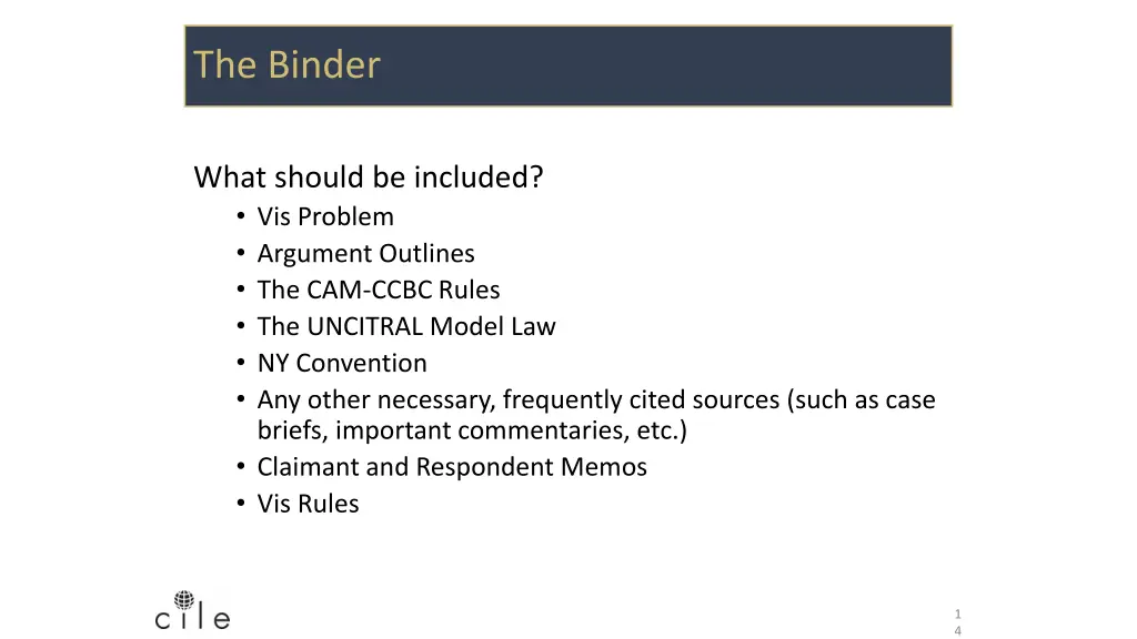 the binder 1