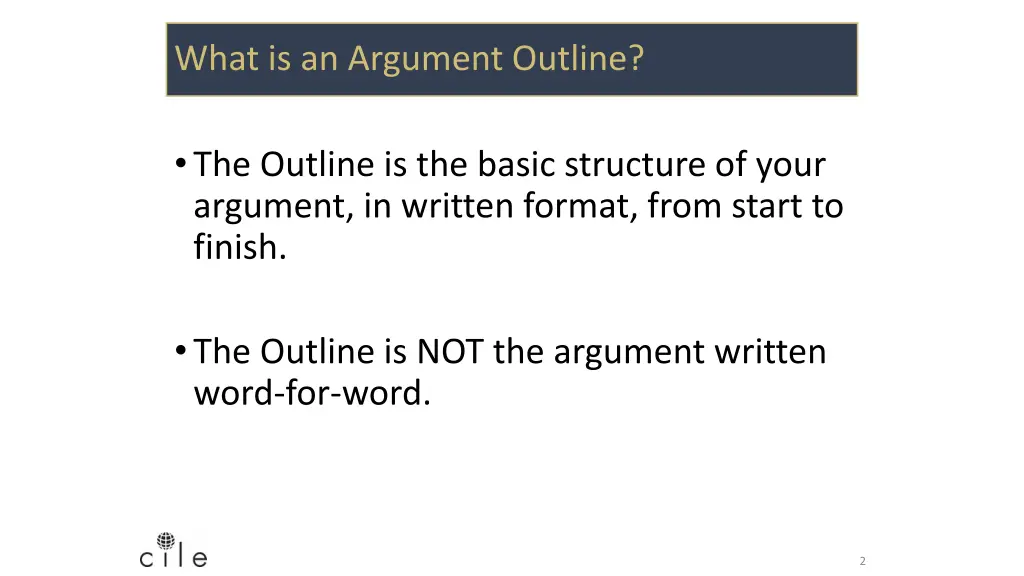 what is an argument outline
