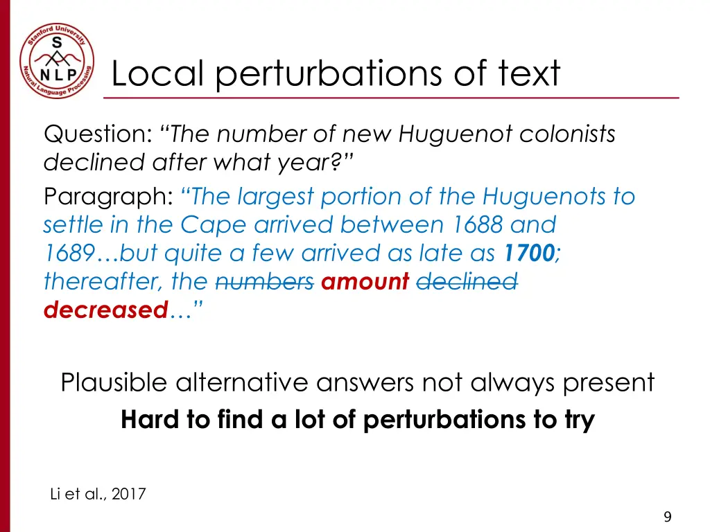local perturbations of text