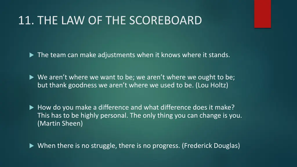 11 the law of the scoreboard